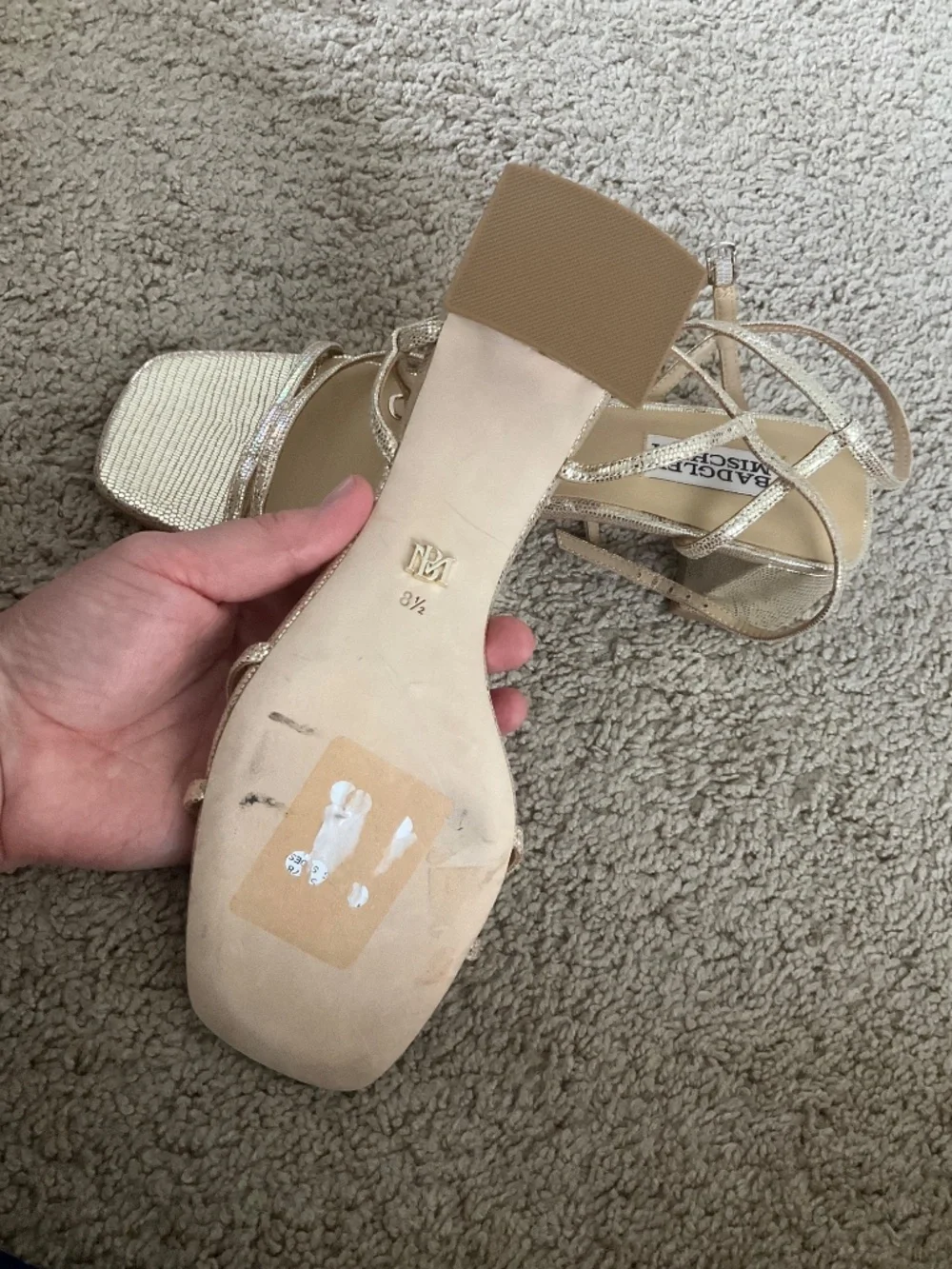 Badgley Mischka Carlota square-toe block heel sandals